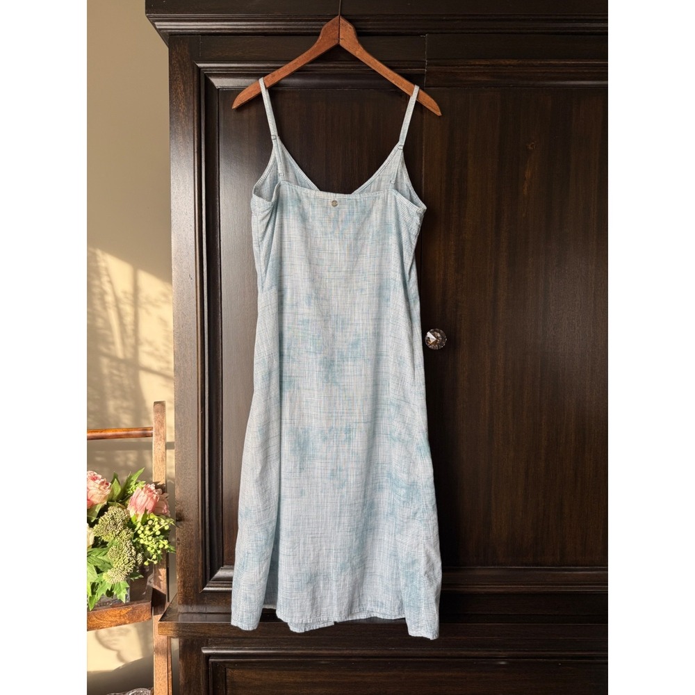 Roxy Cotton Button Front Slip Dress Stripe Midi Spaghetti‎ Strap S Minimal - Picture 5 of 16